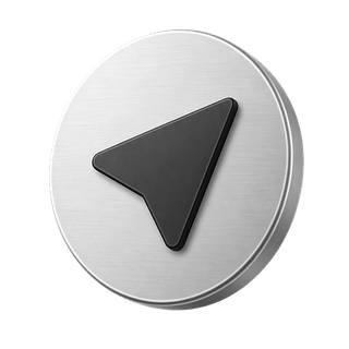 Decorative send arrow icon in 3D on the contact us page